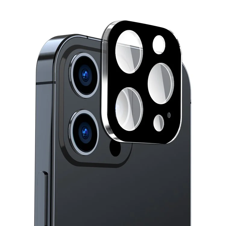 ENKAY HAT PRINCE Para iPhone 13 Pro 6.1 pulgadas / 13 Pro Max 6.7 pulgadas Protector de lente de cámara trasera de cobertura completa Seda Impresión Vidrio templado anti-arañazos Film de lente