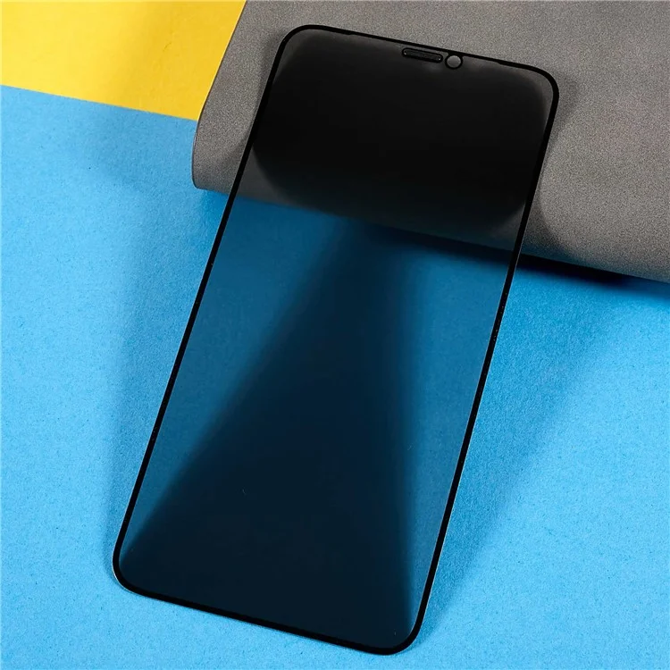 Für Iphone 11 Pro Max / xs Max 6,5 Zoll Seidendruck Privatsphäre Screen Beschützer Hochaluminium-silicon Glass Voller Abdeckung Full-glue-antistatikfilm Mit Staubsicherem Netz