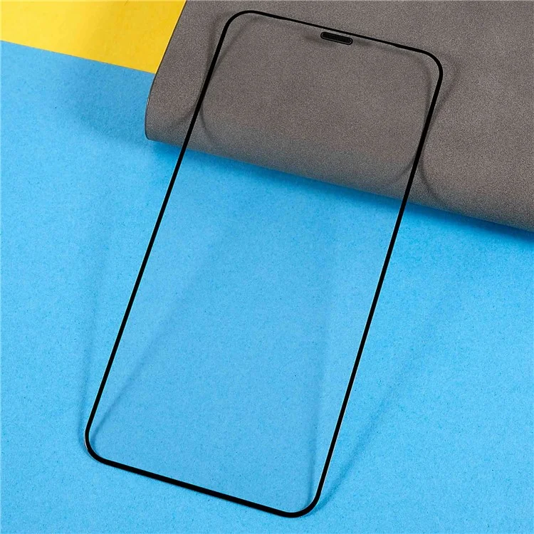 For iPhone 11 Pro Max / XS Max 6.5 inch 9H High Aluminum-silicon Glass Screen Protector Silk Printing Edge Anti-static Full Cover Ultra Clear Film with Dust-proof Net