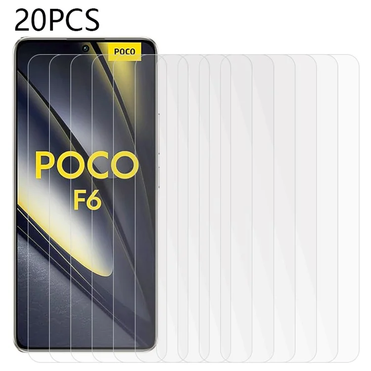 20 Stück für Xiaomi Poco F6 5G / Redmi Turbo 3 5G Panzerglas-Displayschutzfolie, hohe Transparenz, Schutzfolie