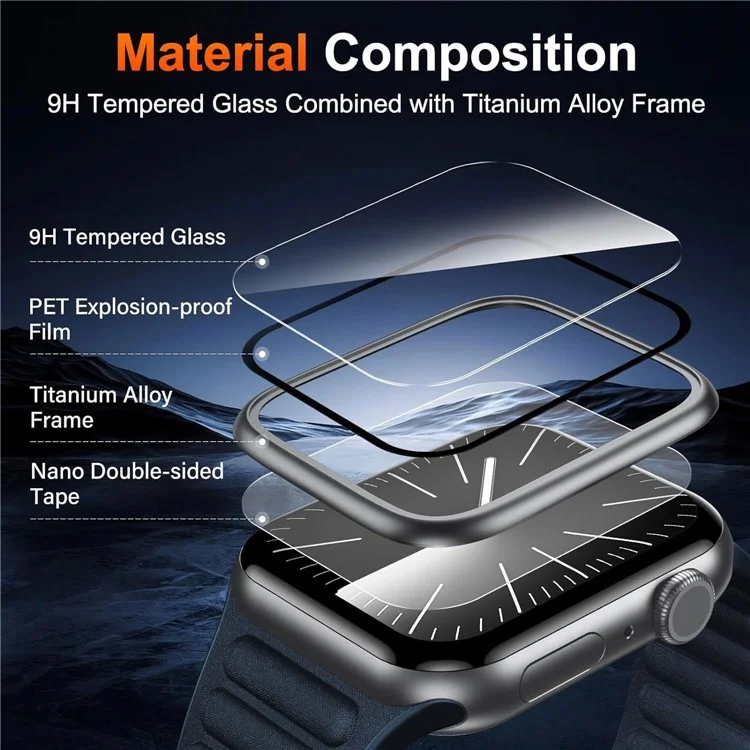 WIWU JD-106 For Apple Watch Series 6 / 5 / 4 / SE / SE (2022) / SE (2023) 44mm Tempered Glass Screen Protector Watch Screen Film - Silver