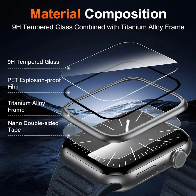 WIWU JD-106 For Apple Watch Series 6 / 5 / 4 / SE / SE (2022) / SE (2023) 40mm Tempered Glass Screen Protector Watch Screen Film - Black
