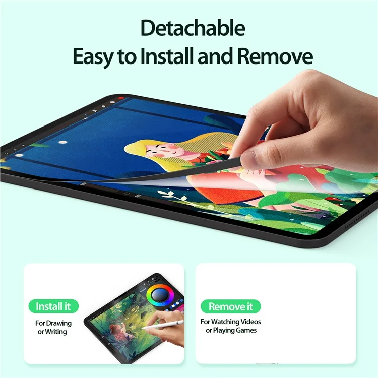 DUX DUCIS Naad Series para iPad Pro 11 (2024) Protetor de Tela Filme de Toque de Papel Opaco PET Removível, Reutilizável 