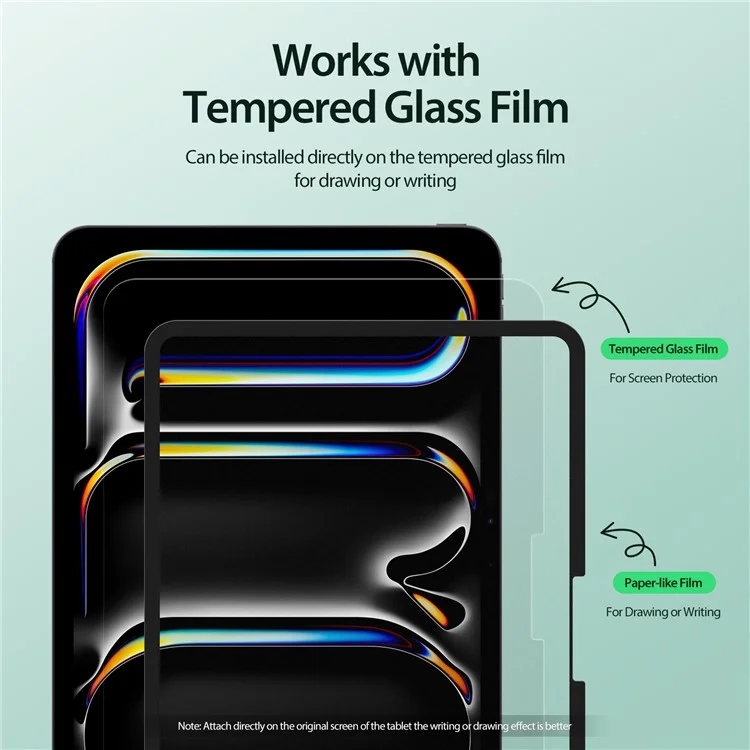 DUX DUCIS Naad Series para iPad Pro 11 (2024) Protetor de Tela Filme de Toque de Papel Opaco PET Removível, Reutilizável 