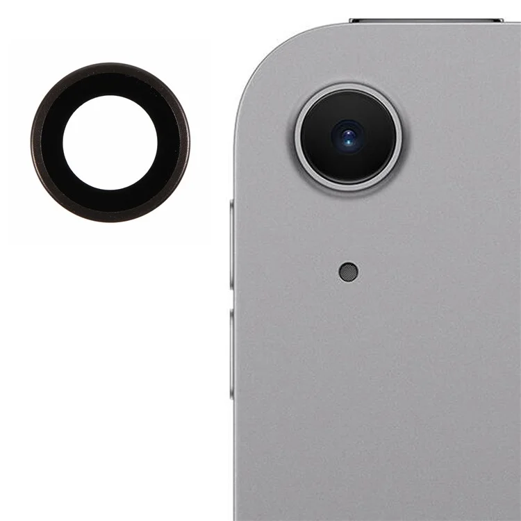 Per iPad Air 11 (2024) / iPad Air 13 (2024) Protezione Lente Fotocamera Metallo + Pellicola Protezione Lente in Vetro Temperato - Nero