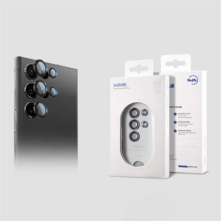 X-LEVEL AR-Spotlight Series For Samsung Galaxy S24 Ultra Tempered Glass Lens Protector Camera Lens Film - Noir