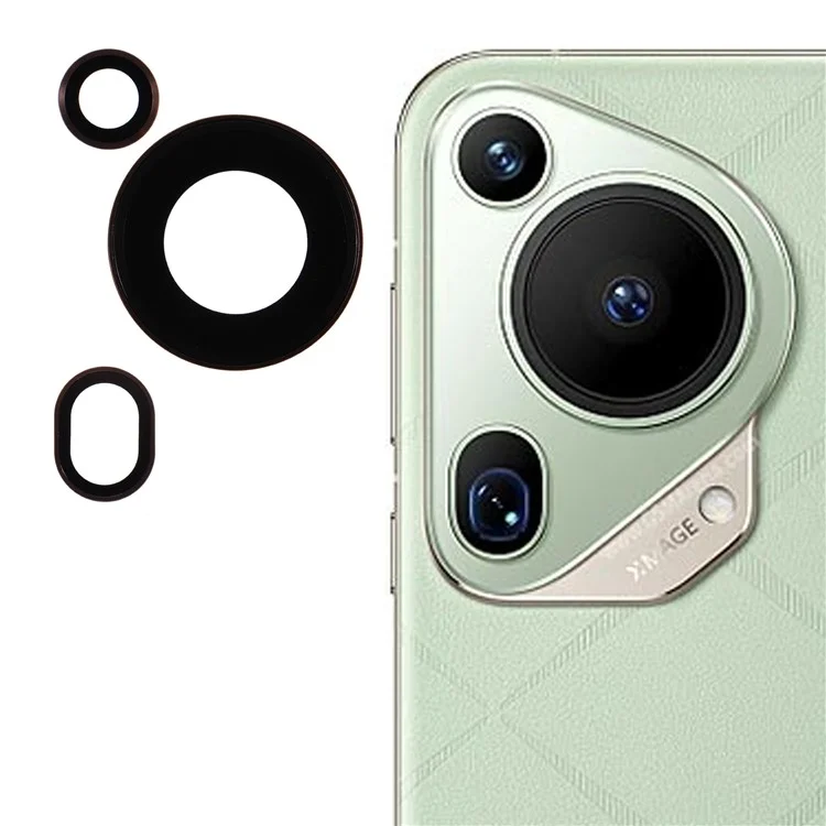 1 set pour Huawei Pura 70 Ultra Protection d'objectif de caméra en verre trempé Film de protection d'objectif arrière - Brun