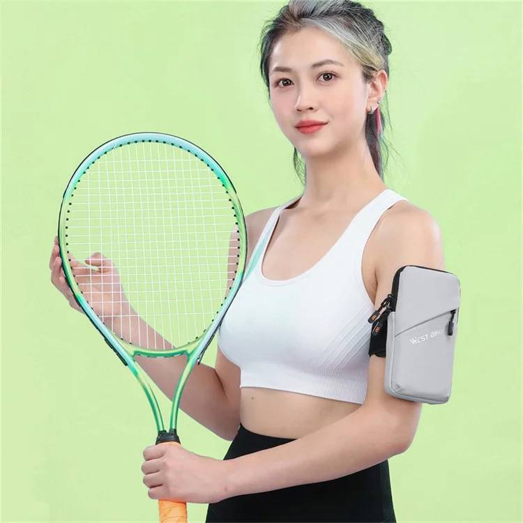 WEST BIKING YP0707365 Fitness Running Arm Bag Phone Storage Armband Bag - Grey