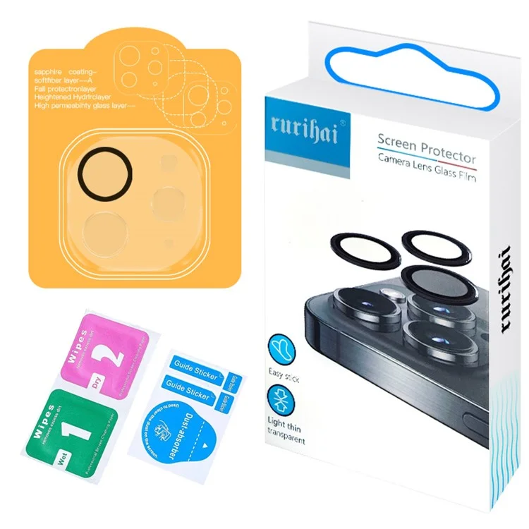 RURIHAI Para iPad Pro 13 (2024) Protetor de Lente da Câmera Impressão em Seda 3D Vidro de Alumínio-Silício de Alta Qualidade Película de Lente