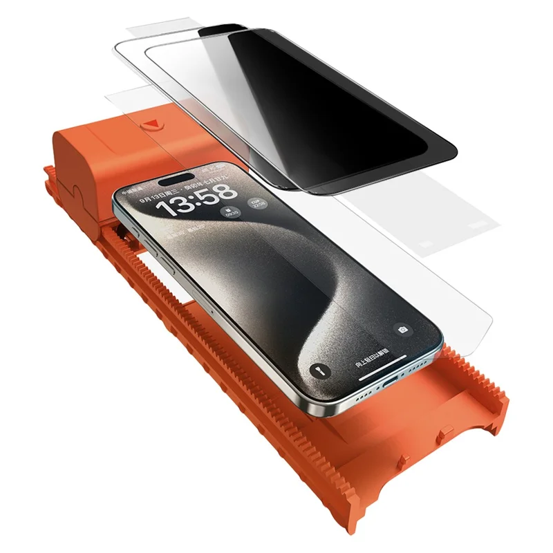 2Pcs For iPhone 13 Pro Max Anti-Spy Full Screen Protector with Automatic Dust Removal Tool