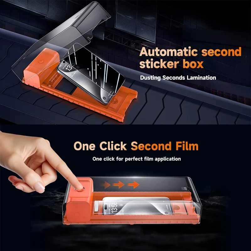 2Pcs For iPhone 13 Pro Max Anti-Spy Full Screen Protector with Automatic Dust Removal Tool