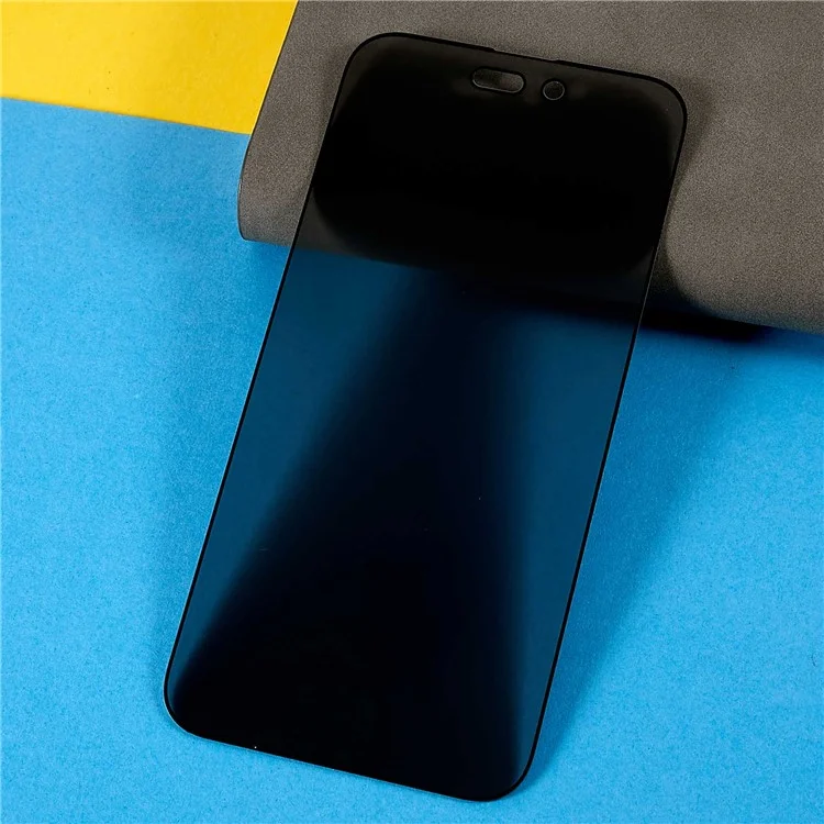 For iPhone 14 Pro 6.1 inch Anti-spy Screen Protector Full Cover Full Glue Anti-explosion Silk Printing Tempered Glass Film