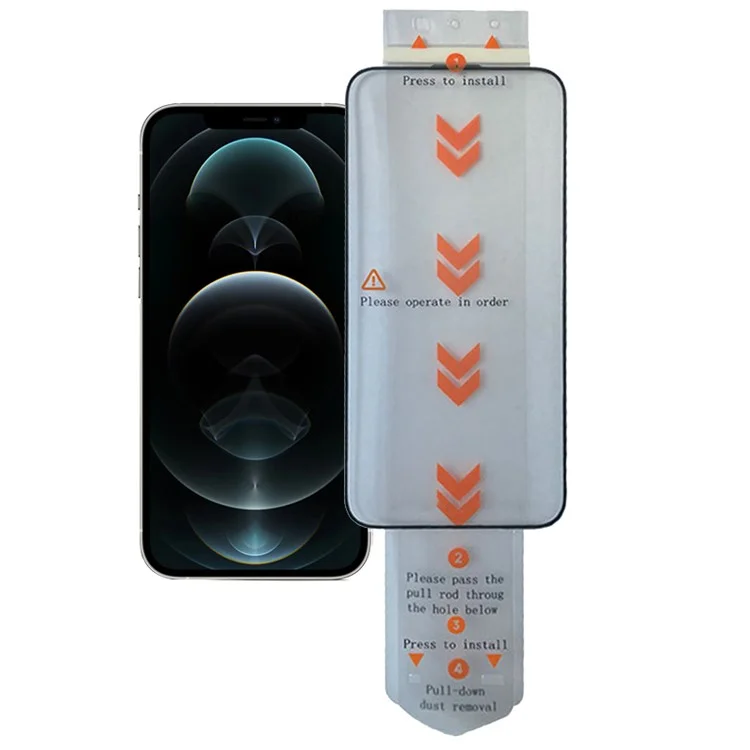 Pour iPhone 12 Pro Max Protecteur d'écran pleine grandeur Verre trempé Film (Fonctionne avec un applicateur électrique de protecteur d'écran)