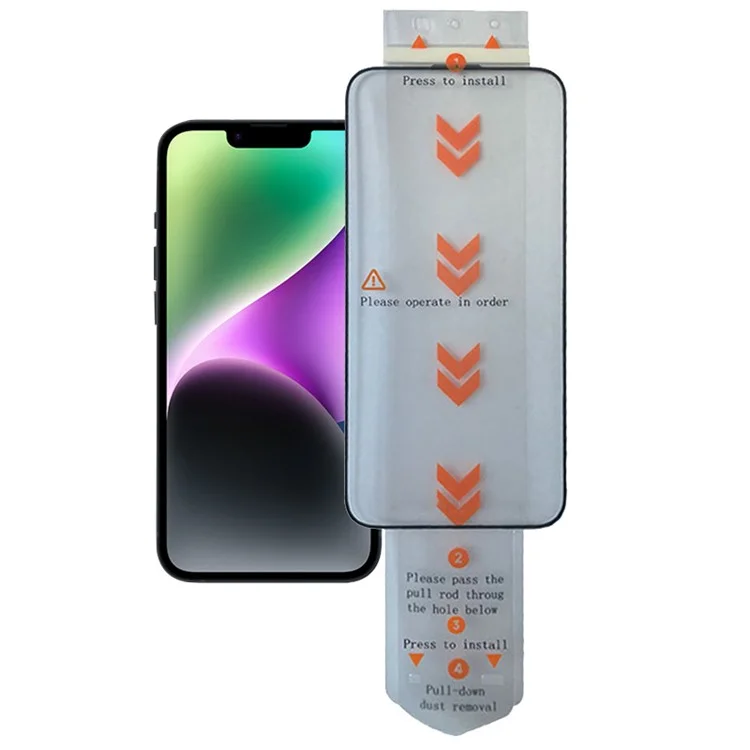 For iPhone 14 Plus Clear Tempered Glass Screen Protector (Work with Electric Screen Protector Applicator)