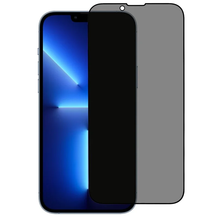 Anti-spy Tempered Glass Full Screen Protector per iPhone 14 6.1 pollici, Bright Silk Printing Edge Full Glue Matte Screen Film
