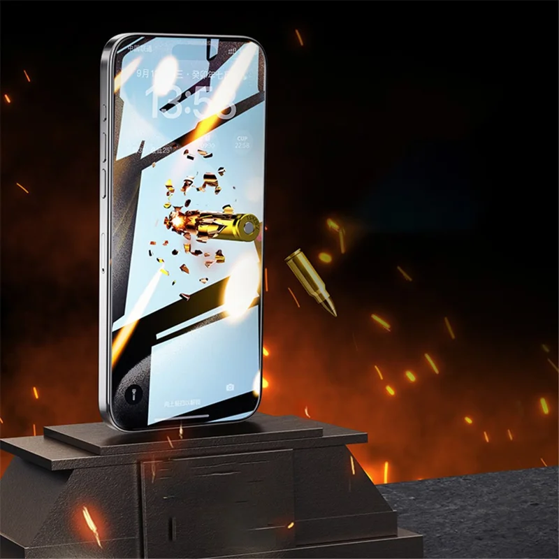 For iPhone 15 Pro Full Screen Protector Transparent Tempered Glass Shield Film (Work with Electric Screen Protector Applicator)