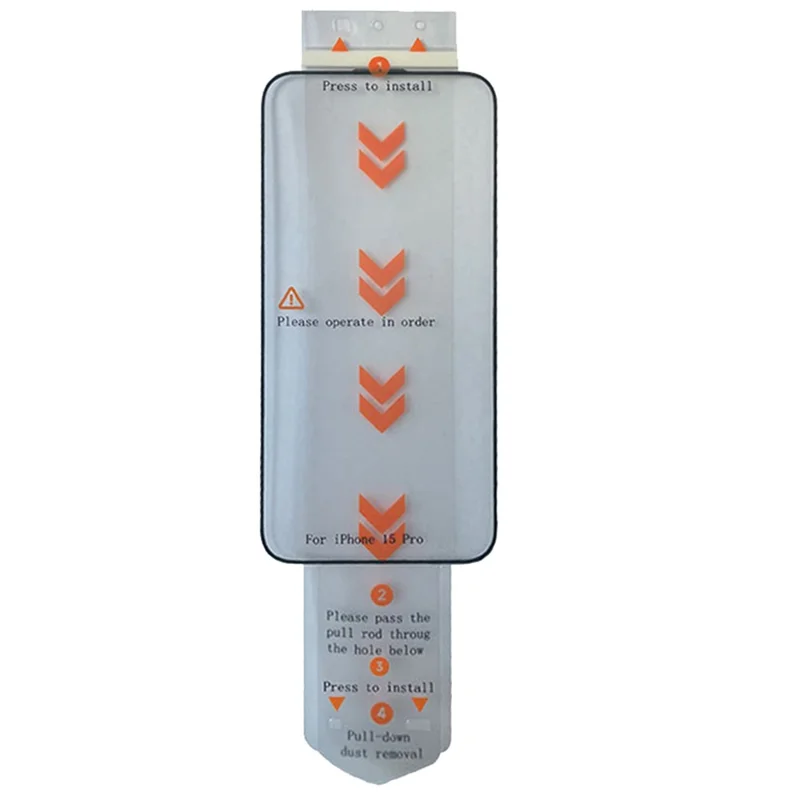 For iPhone 15 Pro Full Screen Protector Transparent Tempered Glass Shield Film (Work with Electric Screen Protector Applicator)