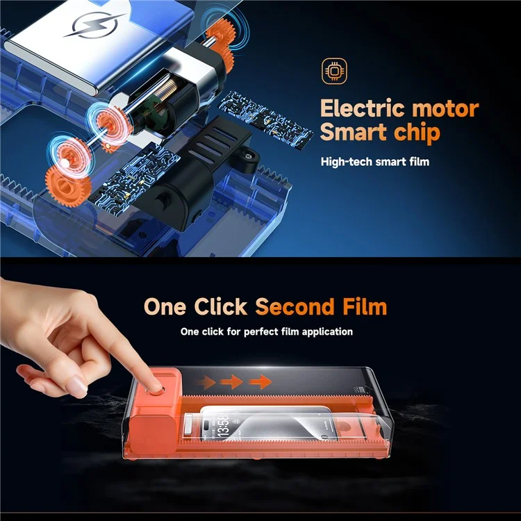 2 pièces pour iPhone 15 Pro Max Protecteur d'écran en verre trempé avec outil d'alignement automatique électrique