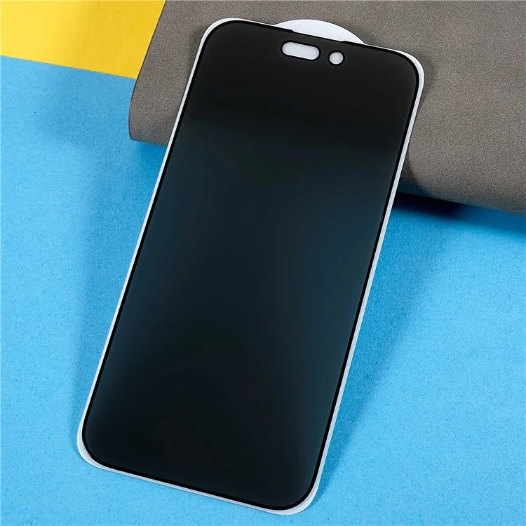 For iPhone 14 Pro 6.1 inch Anti-peep Privacy Protection Tempered Glass Film Bright Silk Printing Edge Full Glue Matte Full Screen Protector