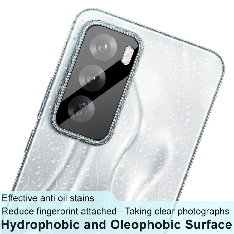 IMAK For Oppo Reno12 5G (Global) Tempered Glass Camera Lens Protector+Acrylic Lens Cap (Black Version)