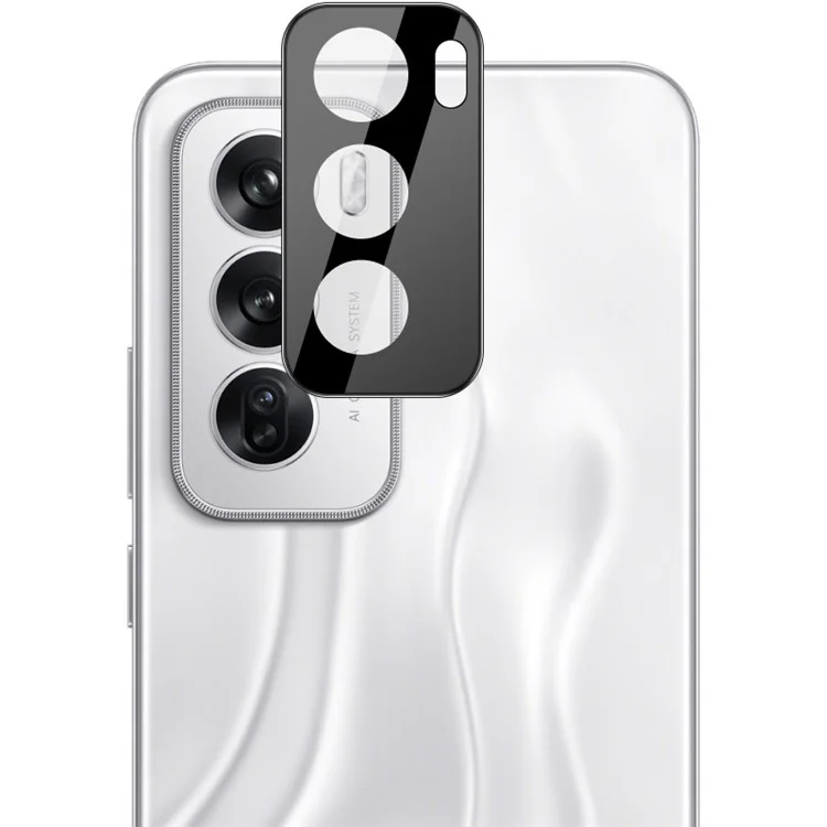 IMAK For Oppo Reno12 5G (Global) Tempered Glass Camera Lens Protector+Acrylic Lens Cap (Black Version)