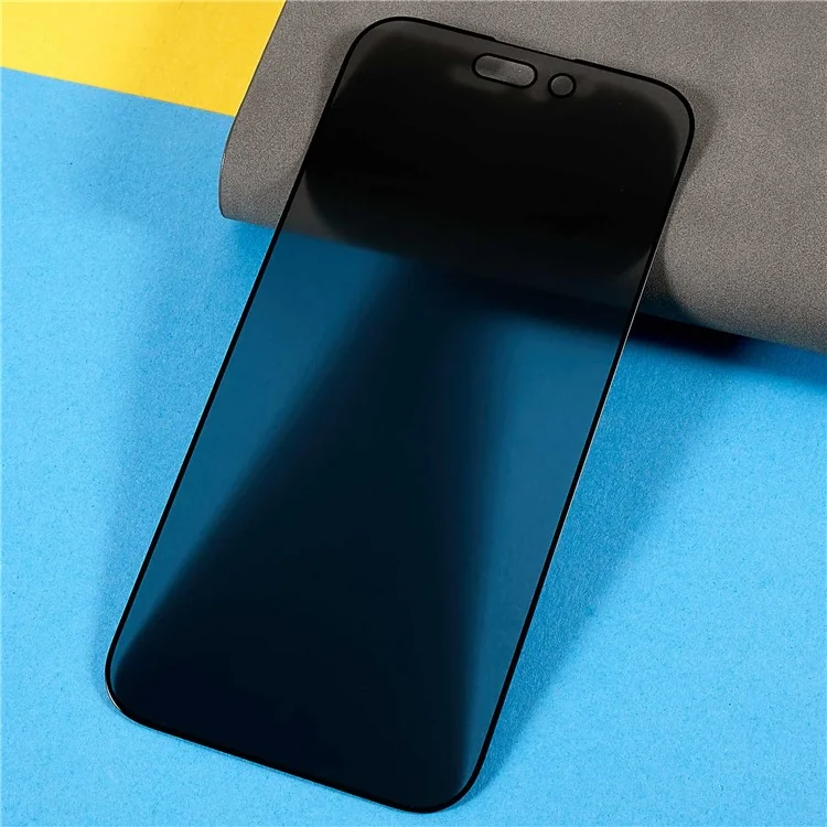 For iPhone 14 Pro Max 6.7 inch Anti-spy Matte Tempered Glass Bright Silk Printing Edge Full Cover Full Glue Screen Protector