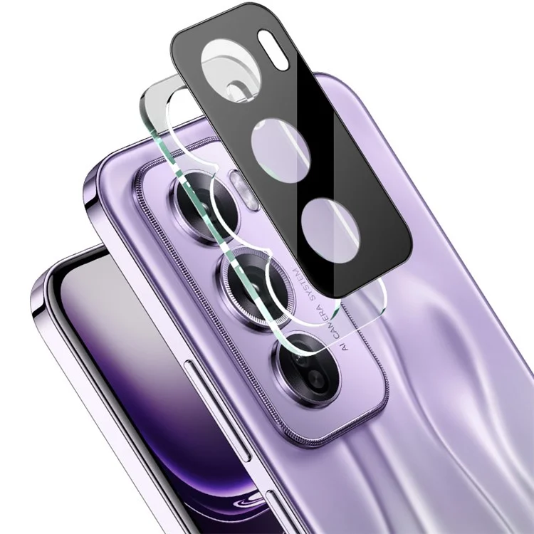IMAK Para Oppo Reno12 Pro 5G (Global) Protetor de Lente da Câmera + Tampa da Lente Acrílica Película de Vidro Temperado (Versão Preta)