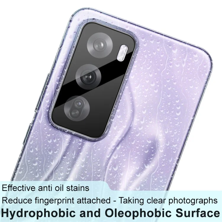 IMAK Para Oppo Reno12 Pro 5G (Global) Protetor de Lente da Câmera + Tampa da Lente Acrílica Película de Vidro Temperado (Versão Preta)