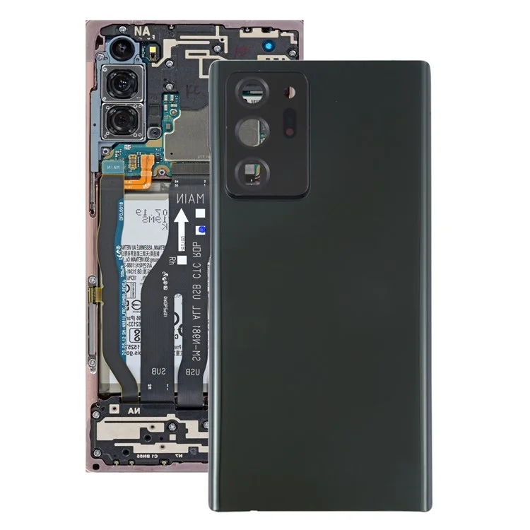 Para Samsung Galaxy Note20 Ultra N985 / Note20 Ultra 5G N986 Caixa da Bateria com Adesivo Autocolante+Capa da Lente da Câmera - Preto