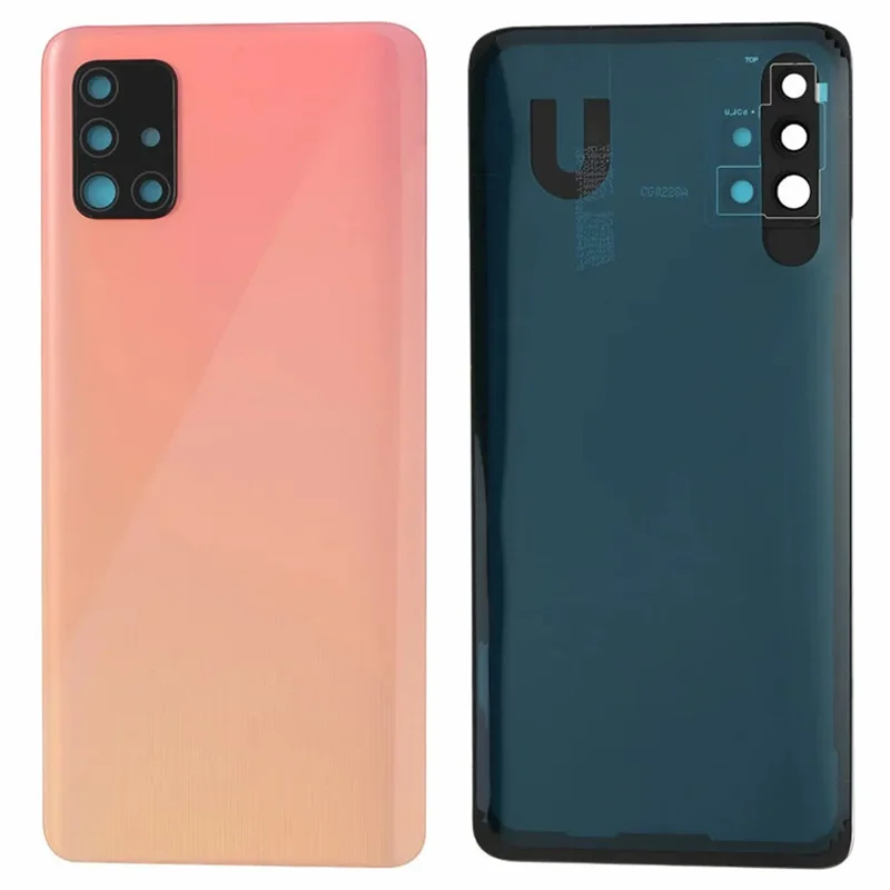 Für Samsung Galaxy A51 4G SM-A515 Batteriegehäuse mit Kameralinsenabdeckung - Pink