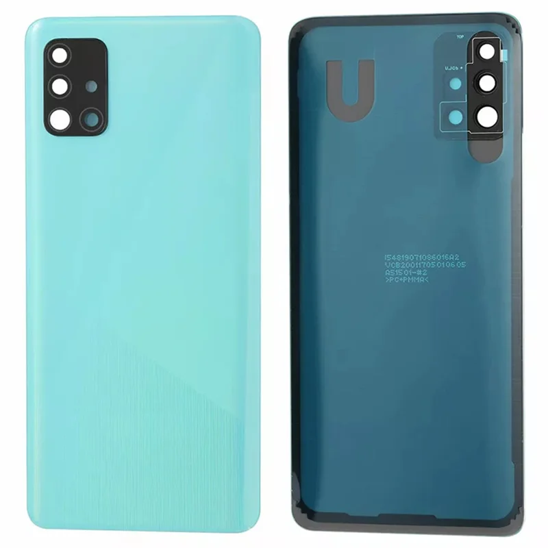 Für Samsung Galaxy A51 4G SM-A515 Batteriegehäuse mit Kameralinsenabdeckung - Blau