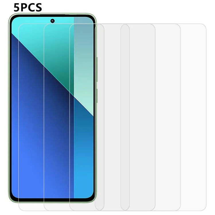 5PCS Per Xiaomi Redmi 13 5G / 13 4G Pellicola Protettiva per Schermo in Vetro Temperato Senza Bolle, Fedele al Caso