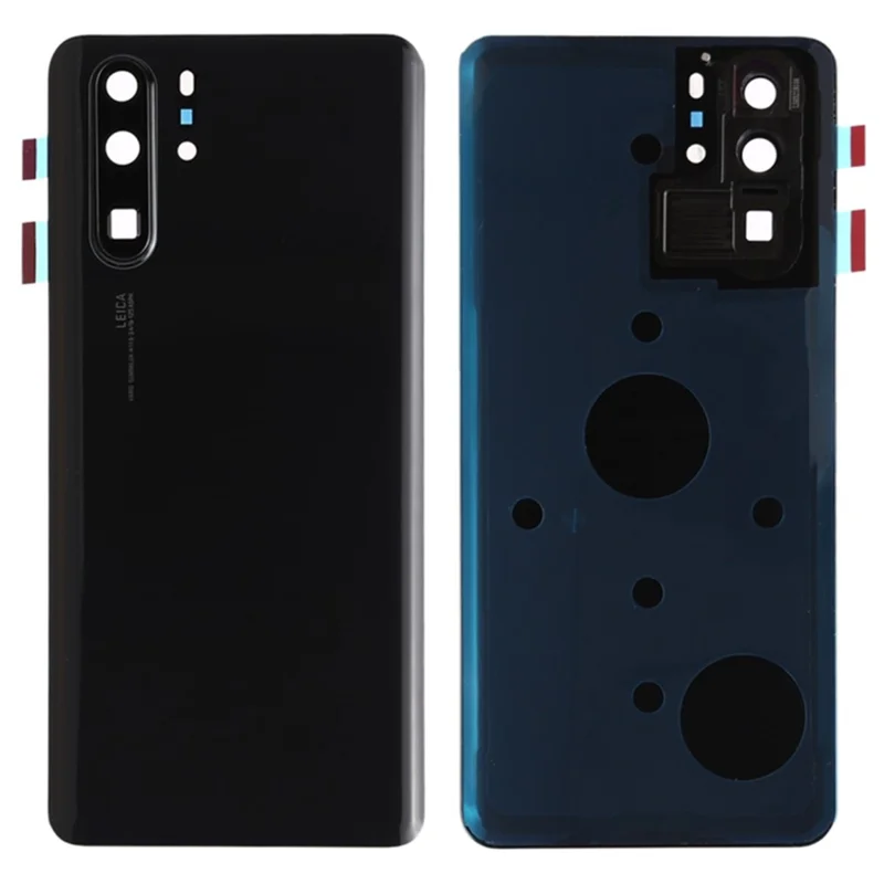 For Huawei P30 Pro Battery Housing with Adhesive Sticker+Camera Lens Cover - Black