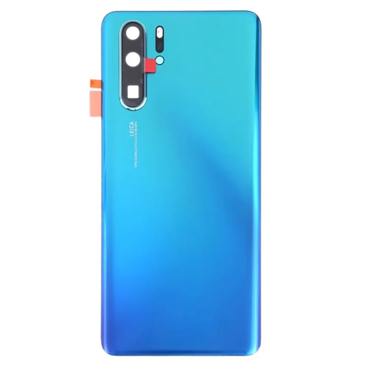 For Huawei P30 Pro Battery Housing with Adhesive Sticker+Camera Lens Cover - Aurora Blue