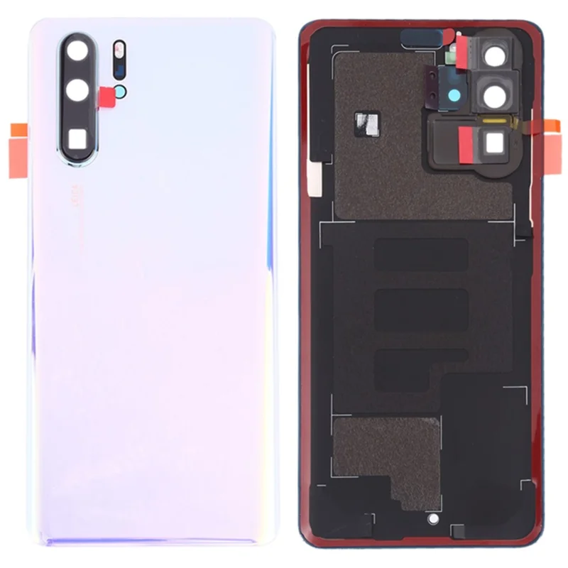 Para Huawei P30 Pro Capa da Bateria com Adesivo Autocolante+Capa da Lente da Câmera - Crystal