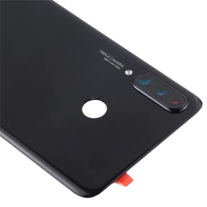 For Huawei P30 Lite (48MP) Battery Housing with Adhesive Sticker+Camera Lens Cover - Black