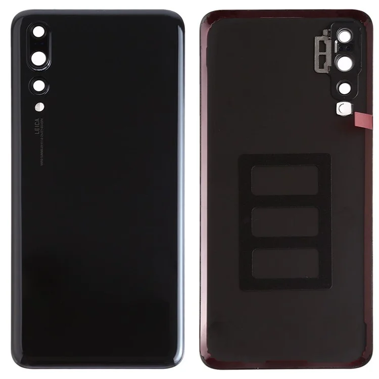 Pour Huawei P20 Pro Boîtier de batterie avec autocollant adhésif + Couvercle de l'objectif de l'appareil photo - Noir