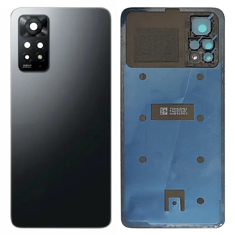 Pour Xiaomi Redmi Note 11 Pro 4G (Mediatek) Couvercle de boîtier de batterie arrière avec couvercle d'objectif de bague de caméra Pièce de rechange - Noir