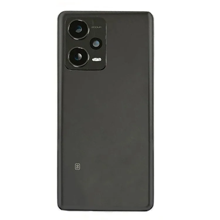 Para Xiaomi Redmi Note 12 Pro+ 5G Capa da Bateria Traseira com Anel da Câmera e Capa da Lente de Reposição - Preto