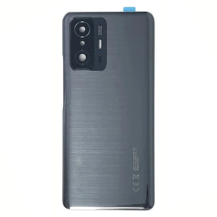 Для Xiaomi 11T 5G / 11T Pro 5G задняя крышка батарейного отсека с кольцом для объектива камеры - запасная часть - черная