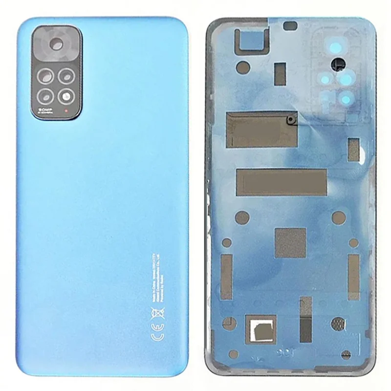 Für Xiaomi Redmi Note 11 4G (Qualcomm) Rückseite Batteriefachdeckel mit Kameralinsenring - Blau