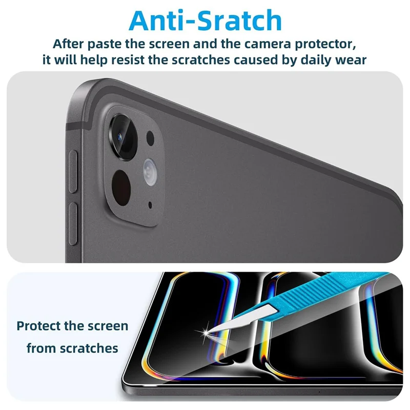For iPad Pro 11 (2024) Tempered Glass Screen Protector 2.5D Arc Edge with Camera Lens Film