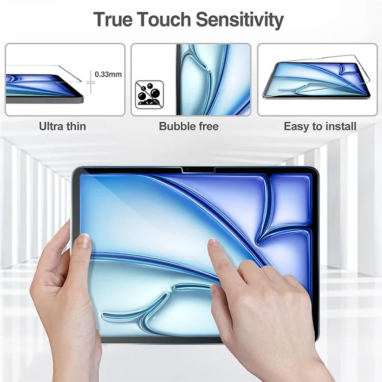2Pcs For iPad Air 13 (2025) / (2024) Tempered Glass Screen Protector 2.5D Arc Edge Screen Film
