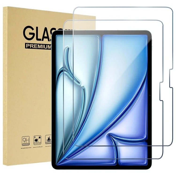 2Pcs Für iPad Pro 13 (2024) Gehärtetes Glasfilm 2.5D Bogenkante Klar Bildschirmschutz