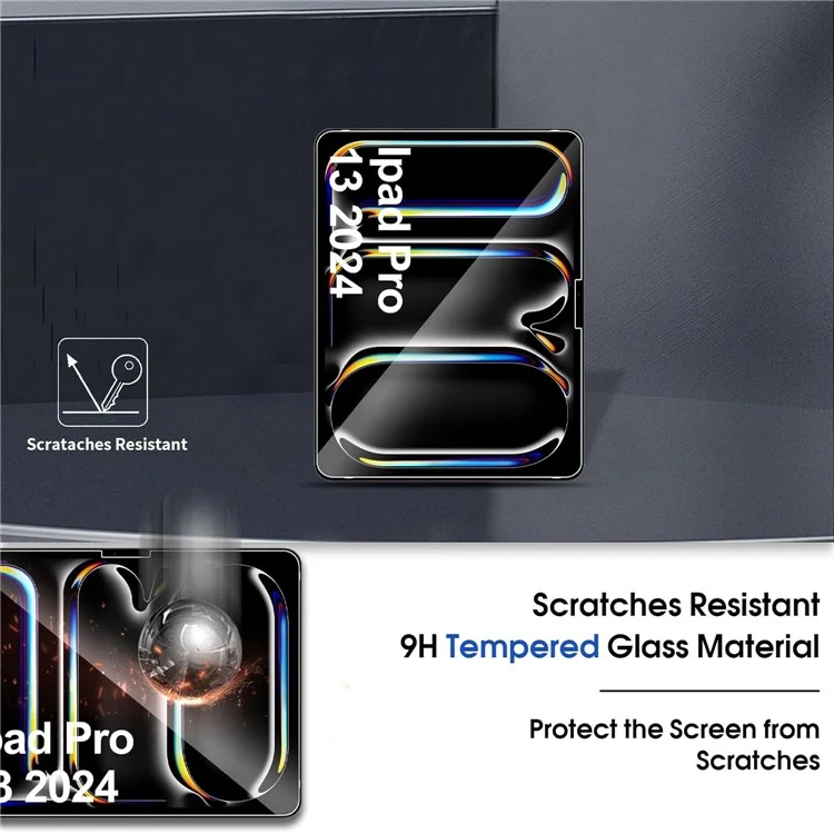 2Pcs Für iPad Pro 13 (2024) Gehärtetes Glasfilm 2.5D Bogenkante Klar Bildschirmschutz