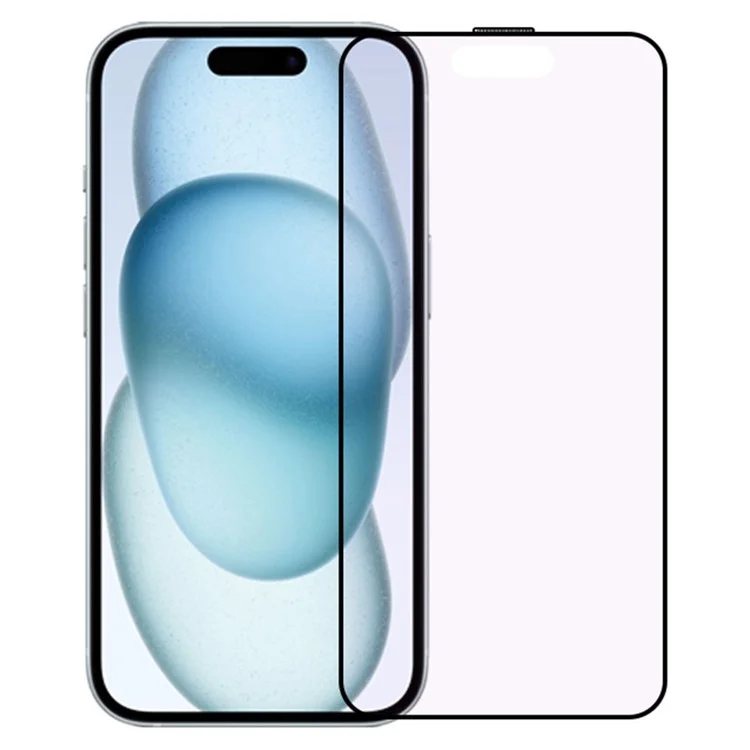 RURIHAI Für iPhone 15 Plus Matte Bildschirmschutzfolie Lila Licht Hoher Aluminium-Silizium-Glasfilm