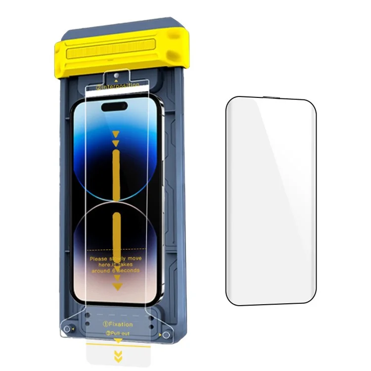 RURIHAI Pour iPhone 15 Pro Max Protecteur d'écran clair 3D incurvé Film en verre trempé avec outil d'installation facile