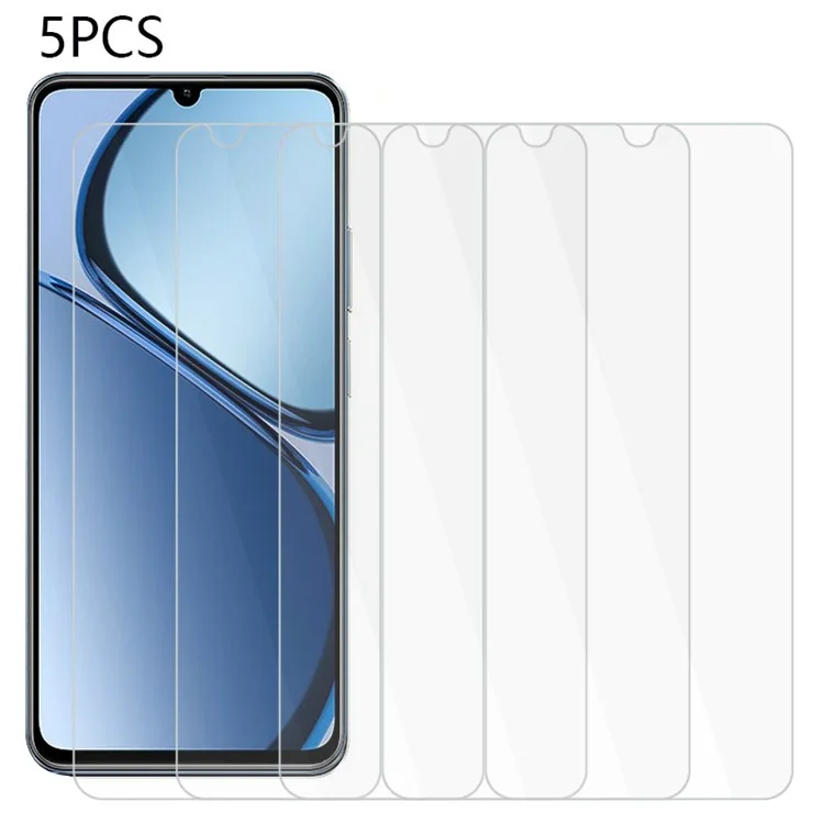 5PCS Para Realme Narzo N63 4G Protector de Pantalla 2.5D Vidrio Templado a Prueba de Roturas