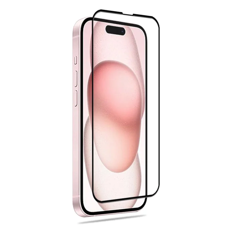 MOCOLO 25Pcs For iPhone 15 Full Screen Protector Silk Printing Full Glue Tempered Glass Film, Black