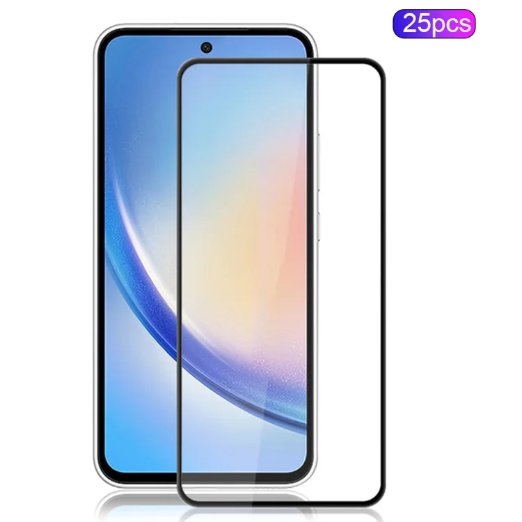 MOCOLO 25 Pezzi per Samsung Galaxy A35 5G / A55 5G Pellicola Protettiva Schermo Protettivo in Vetro Temperato con Stampa Serigrafica, Colore Nero